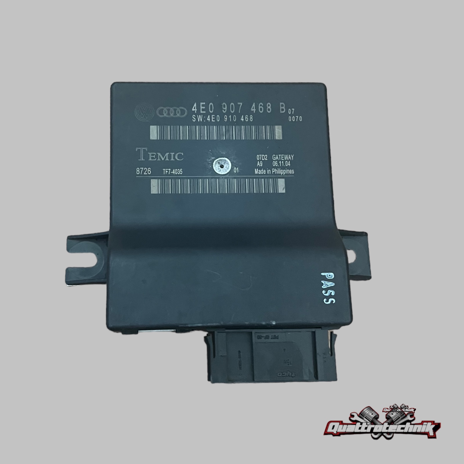 Audi A8 S8 W12 D3 4E Interface Steuergerät Gateway 4E0907468B