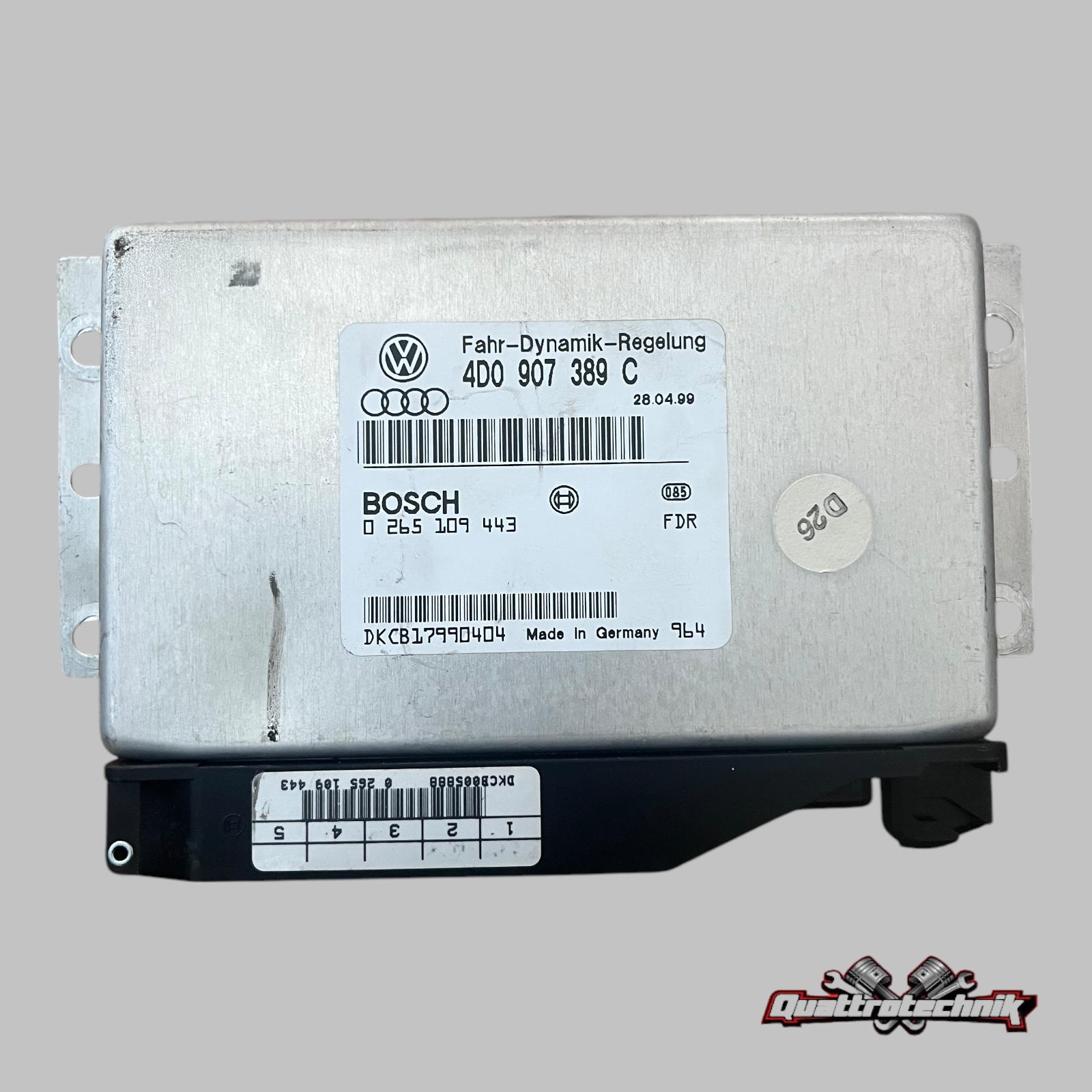 Original Audi A4 B5 A6 4B C5 A8 D2  ABS ESP Steuergerät Steuerteil 4D0907389C