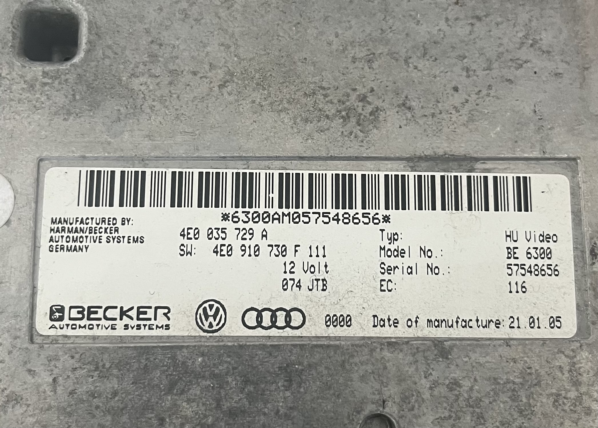 Audi A6 4F A8 4E Interfacebox MMI Bluetooth Steuergerät 4E0035729A 4E0910730F