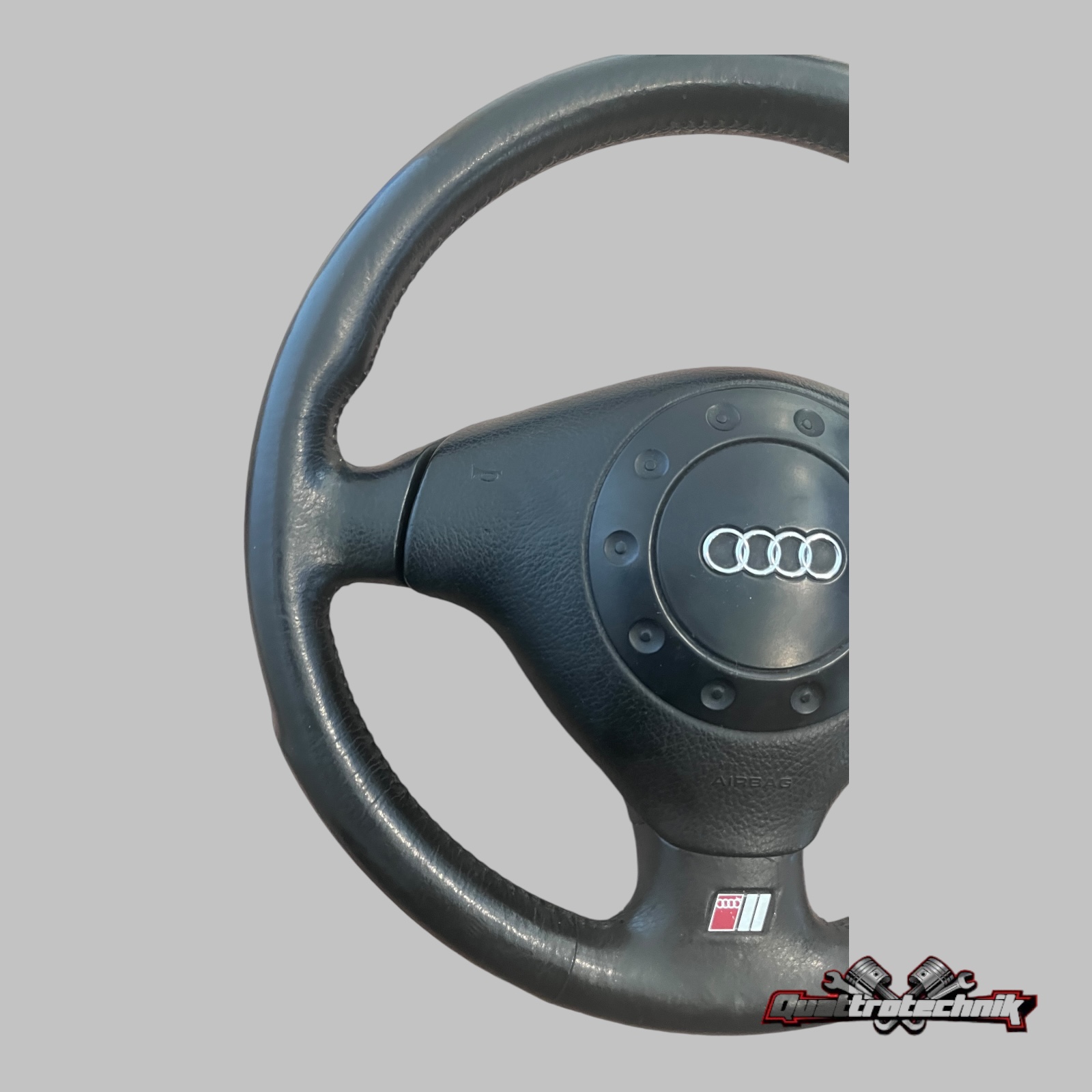 3-Speichen Sport Lenkrad Leder AUDI A3 A4 A6 A8 100 80 Cab. 4A0419091BB schwarz