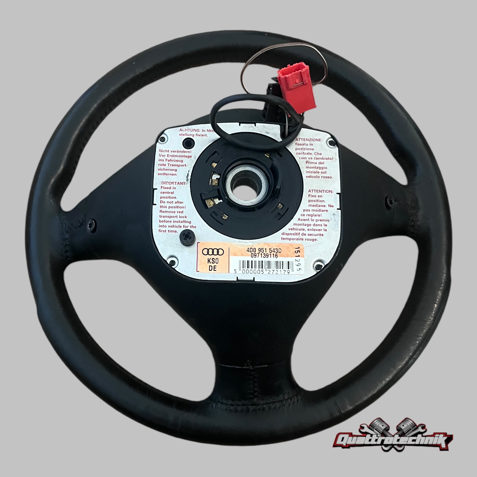 3-Speichen Sport Lenkrad Leder AUDI A3 A4 A6 A8 100 80 Cab. 4A0419091BB schwarz