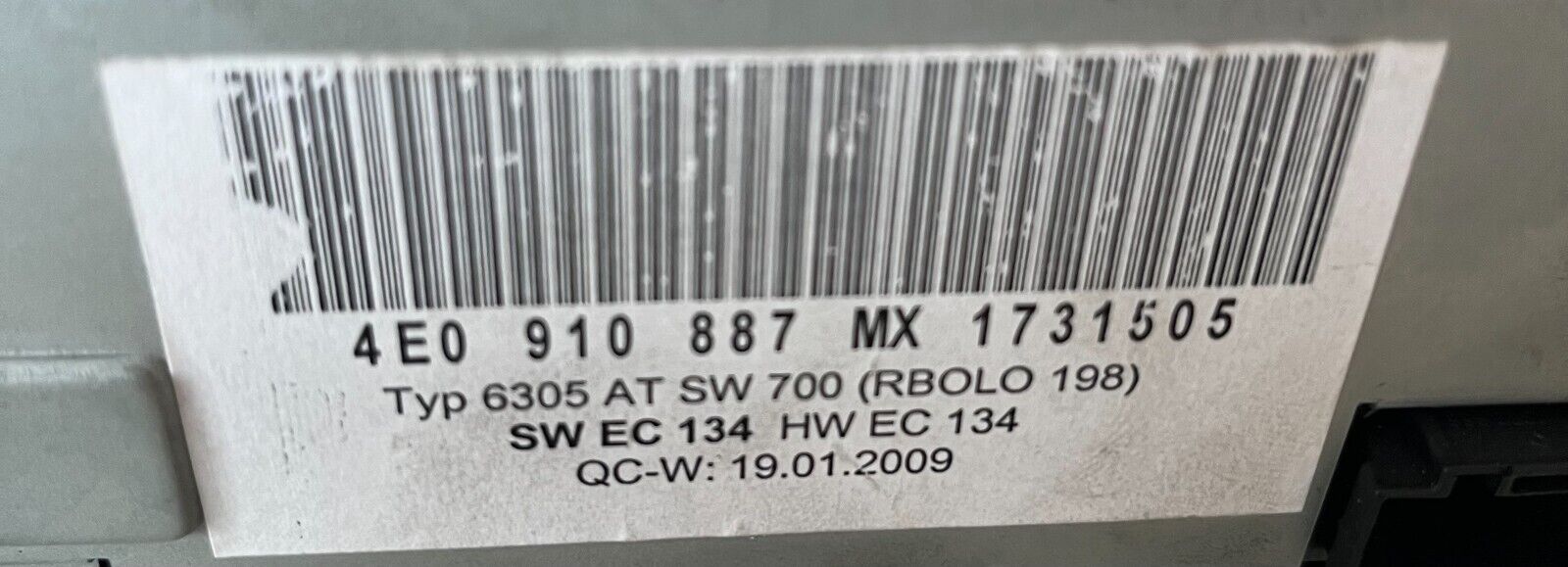 Navigation Rechner DVD MMi Audi A6 4F 4E0919887M 4E0910887C