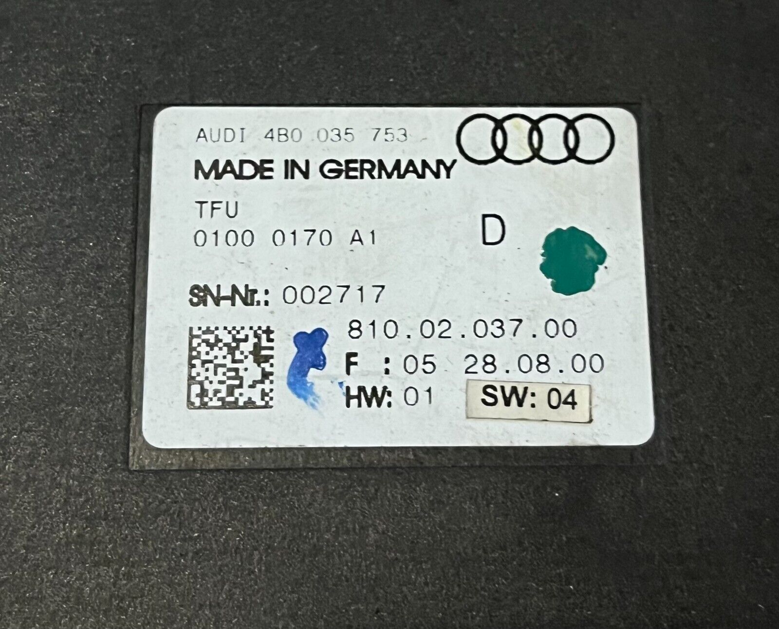 Steuergerät Sprachmodul Audi A6 S6 4B A8 S8 4D Spracheingabe 4B0035753