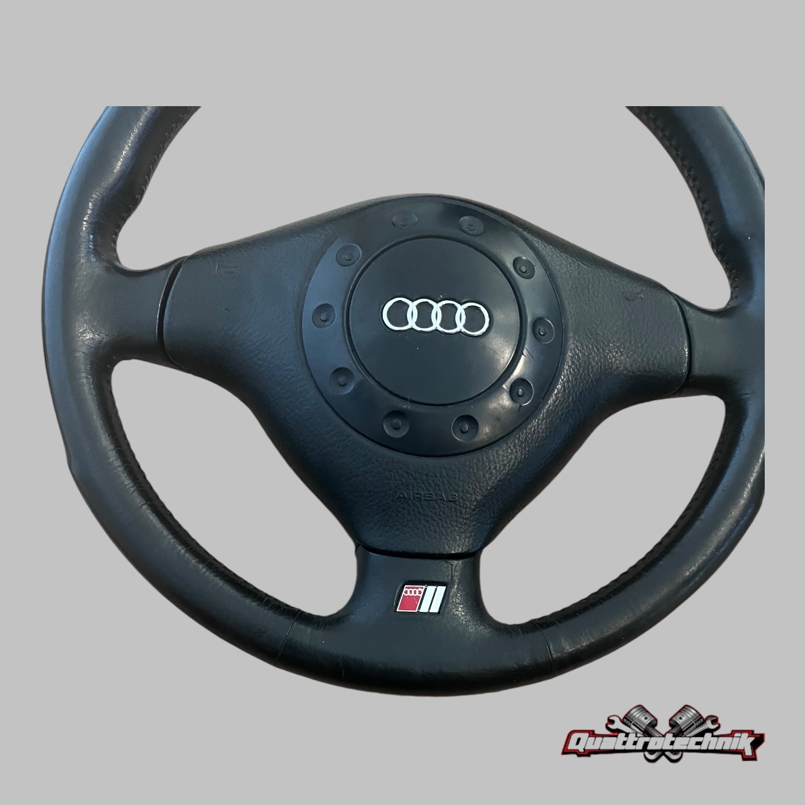 3-Speichen Sport Lenkrad Leder AUDI A3 A4 A6 A8 100 80 Cab. 4A0419091BB schwarz
