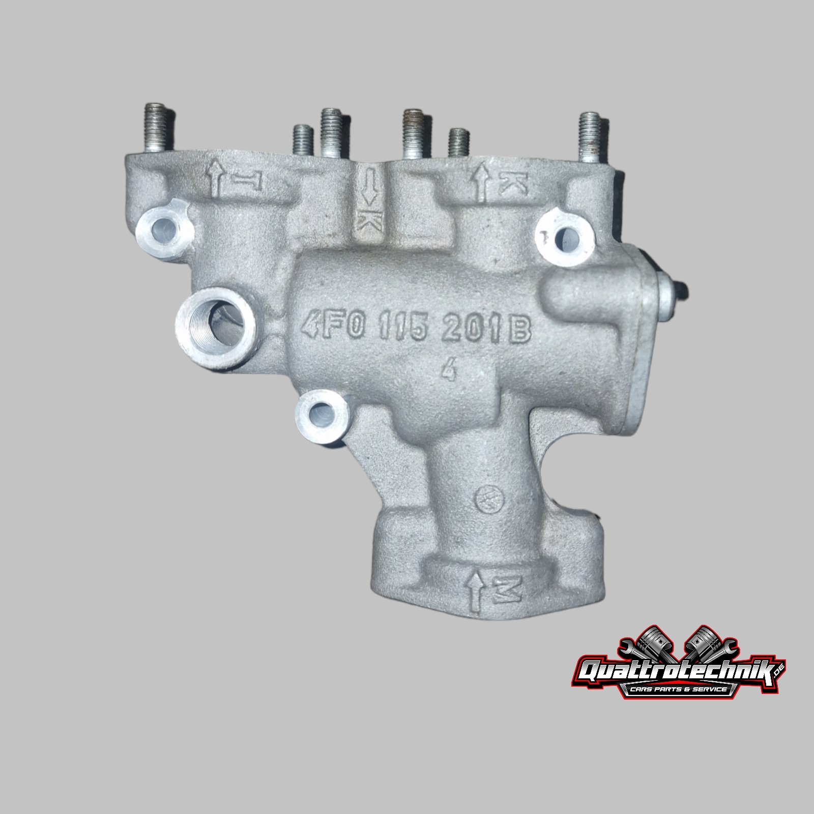 Audi RS6 4F C6 5.0 V10 BUH Öl Thermostatgehäuse Thermostat  4F0115201B