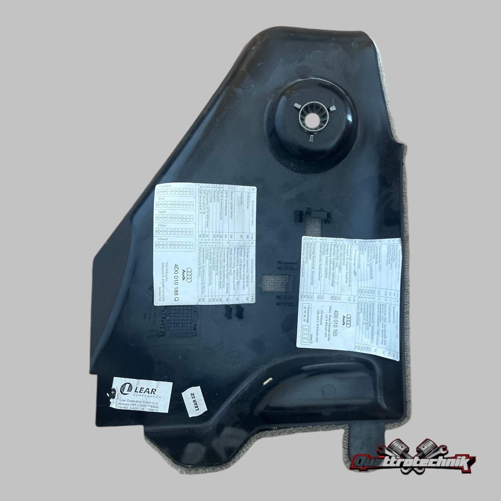 Audi A8 D2 Verkleidung Fußraum A-Säule re Sicherung Abdeckung 4D1867266G grau