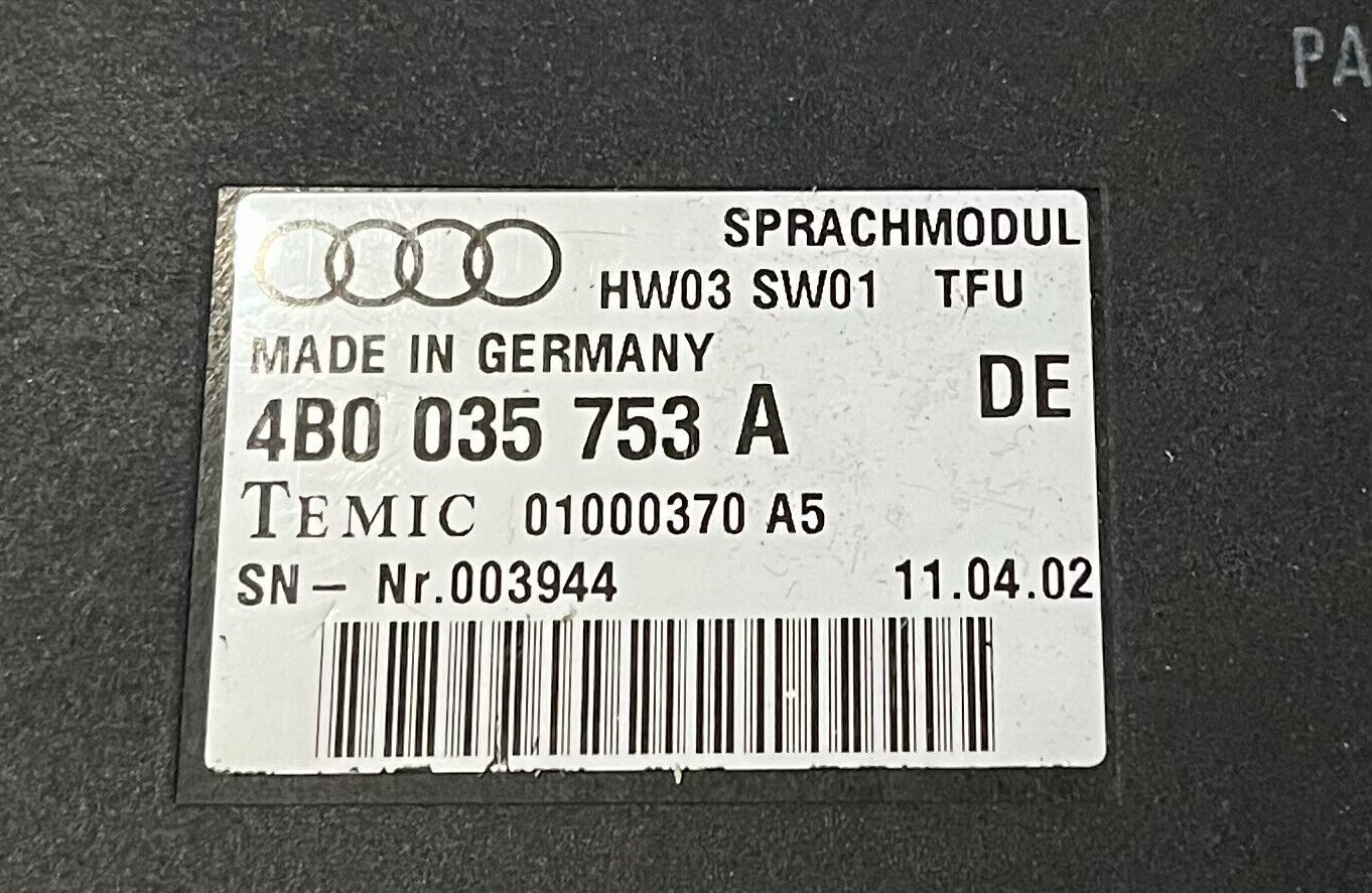 Steuergerät Sprachmodul Audi A6 S6 4B A8 S8 4D Spracheingabe 4B0035753A