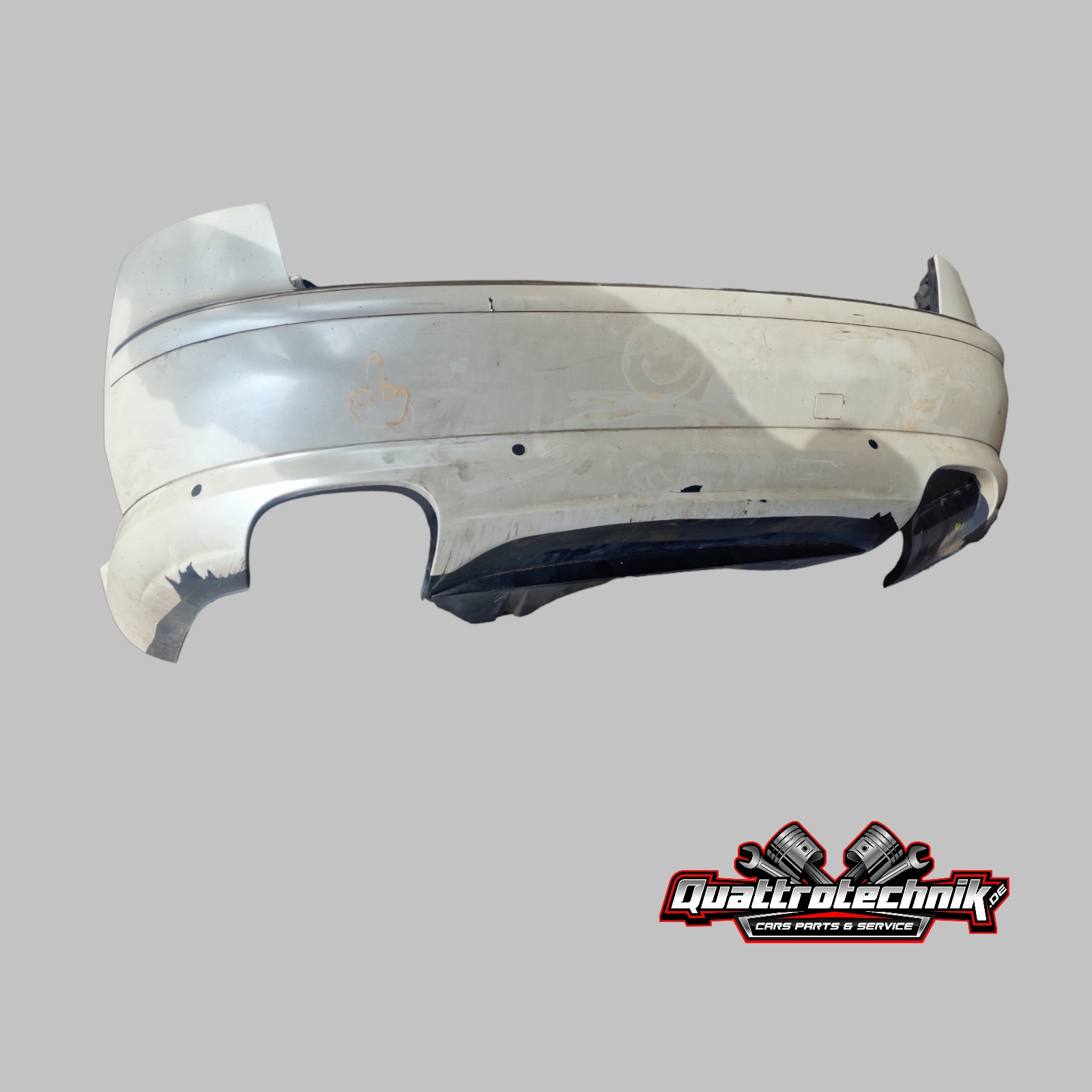 Audi S8 A8 4E D3 Stoßstange hinten Heckschürze weiß foliert PDC 4E0807511AK