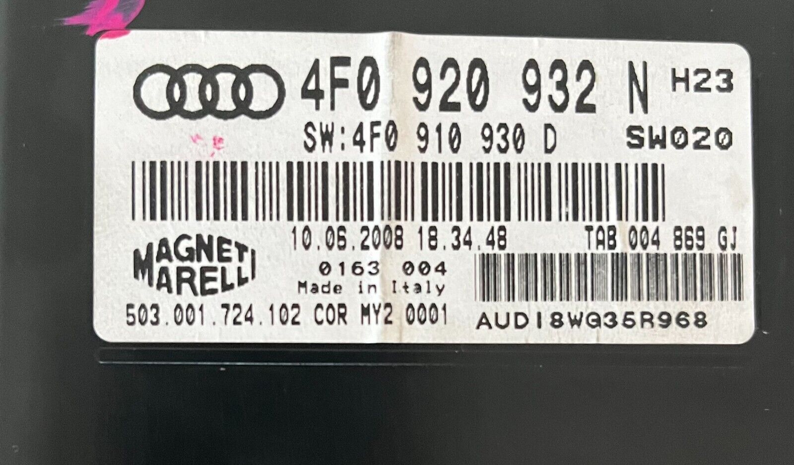 Tacho Kombiinstrument Speedometer Audi A6 S6 RS6 4F V10 Biturbo 4F0920932N