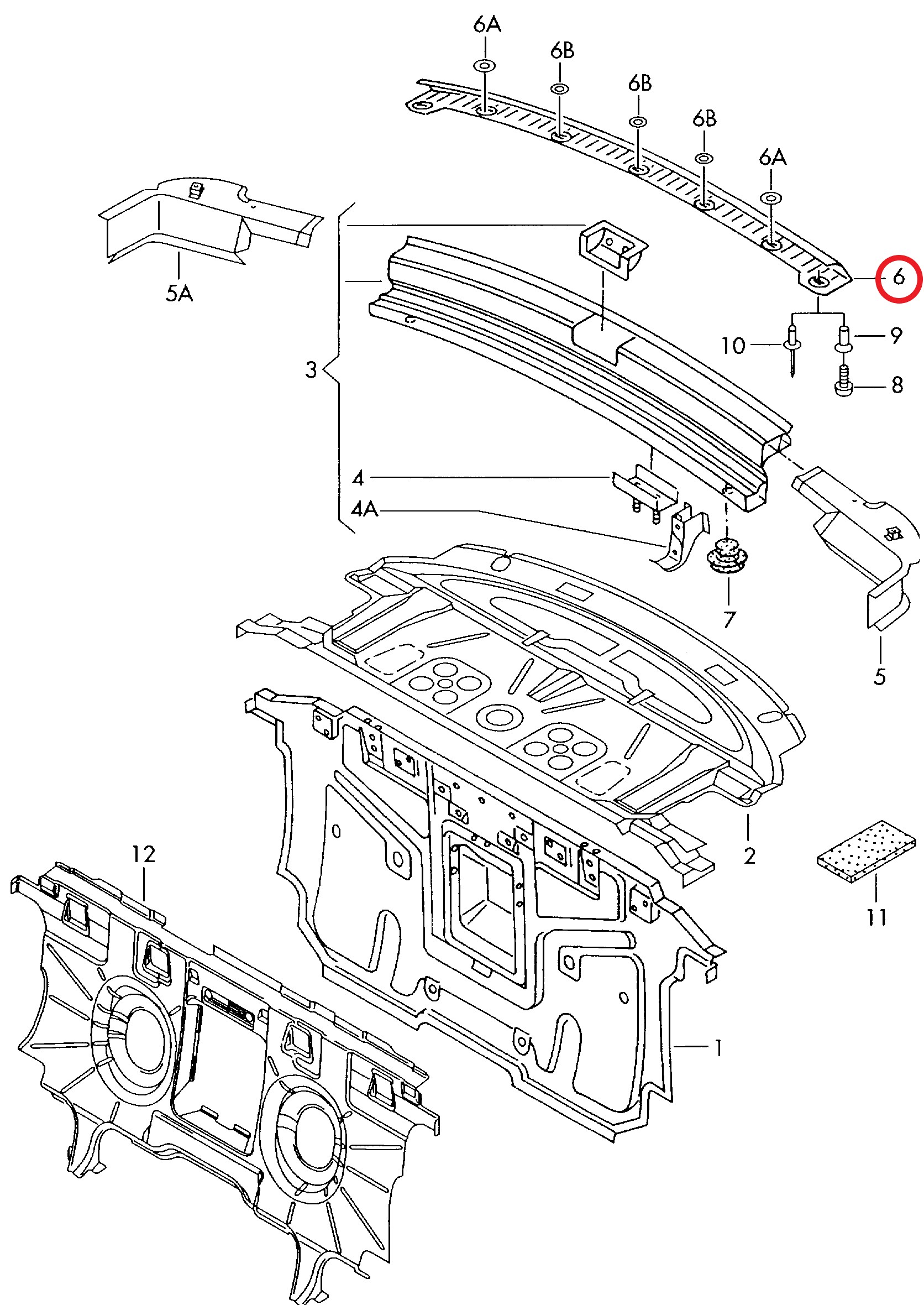 *NEU* Original Audi A8 D2 Heckklappen Leiste Kantenschutz schwarz 4D0813725