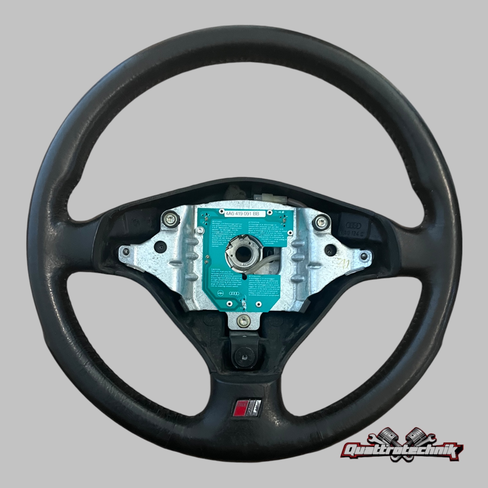 3-Speichen Sport Lenkrad Leder AUDI A3 A4 A6 A8 100 80 Cab. 4A0419091BB schwarz