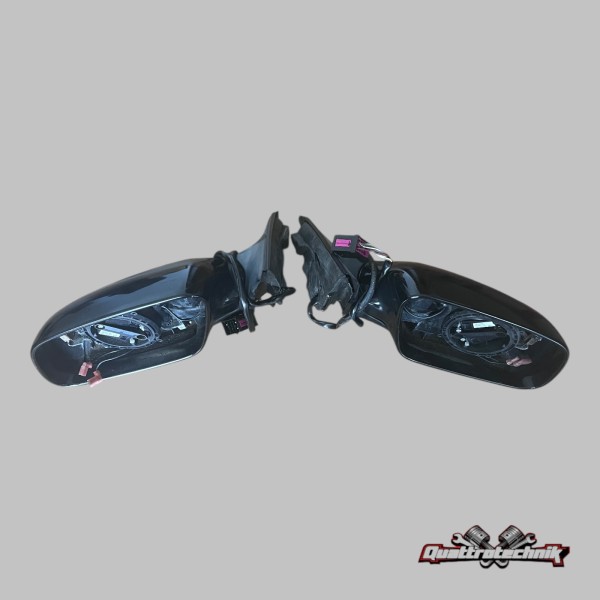 Original Audi A8 S8 W12 D2 Aussenspiegel Spiegel SET 94-02 groß Schwarz LY9B